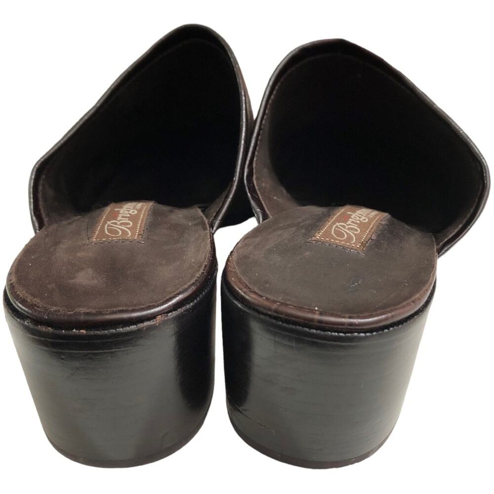 Brighton Fiona Brown Embroidered Slip On Mules 8 EUC - Picture 4 of 8